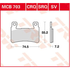 ТОРМОЗНЫЕ КОЛОДКИ TRW (17211122) MCB703SRQ SRQ SINTER TRACK