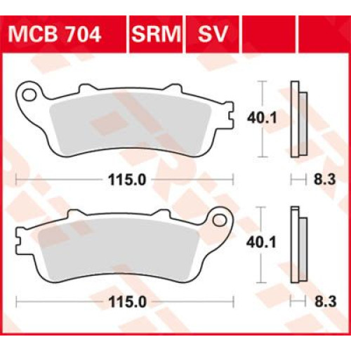 ТОРМОЗНЫЕ КОЛОДКИ TRW (17211124) SV дорожное MCB704SV SINTER PERFORMANCE