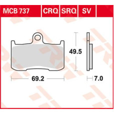 ТОРМОЗНЫЕ КОЛОДКИ TRW (17211138) MCB737SRQ SRQ SINTER TRACK