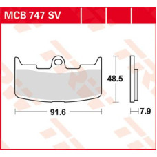 ТОРМОЗНЫЕ КОЛОДКИ TRW (17211146) SV дорожное MCB747SV SINTER PERFORMANCE