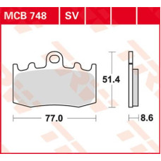 ТОРМОЗНЫЕ КОЛОДКИ TRW (17211147) SV дорожное MCB748SV SINTER PERFORMANCE