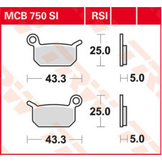 ТОРМОЗНЫЕ КОЛОДКИ TRW (17211148) внедорожное MCB750RSI RSI SINTER PERFORMANCE