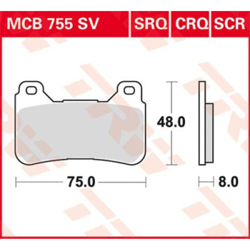 ТОРМОЗНЫЕ КОЛОДКИ TRW (17211155) карбон MCB755CRQ CRQ HYPER- RACING