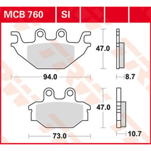 ТОРМОЗНЫЕ КОЛОДКИ TRW (17211161) внедорожное MCB760SI SI SINTER