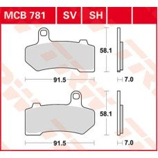 ТОРМОЗНЫЕ КОЛОДКИ TRW (17211174) SV дорожное MCB781SV SINTER PERFORMANCE