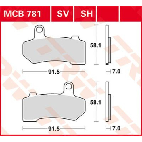 ТОРМОЗНЫЕ КОЛОДКИ TRW (17211174) SV дорожное MCB781SV SINTER PERFORMANCE