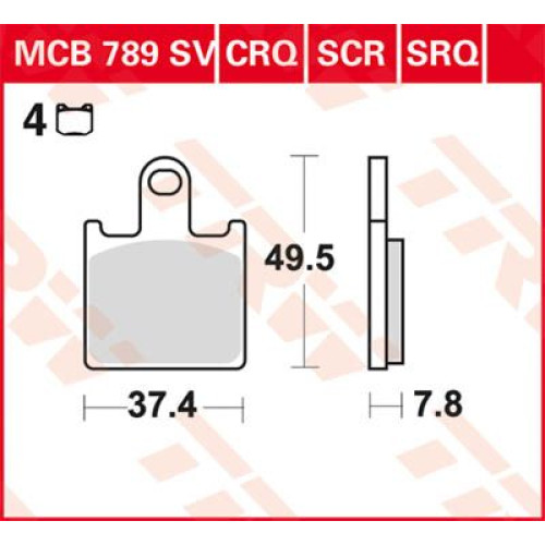 ТОРМОЗНЫЕ КОЛОДКИ TRW (17211181) MCB789SRQ SRQ SINTER TRACK