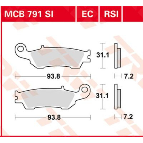 ТОРМОЗНЫЕ КОЛОДКИ TRW (17211183) внедорожное MCB791RSI RSI SINTER PERFORMANCE