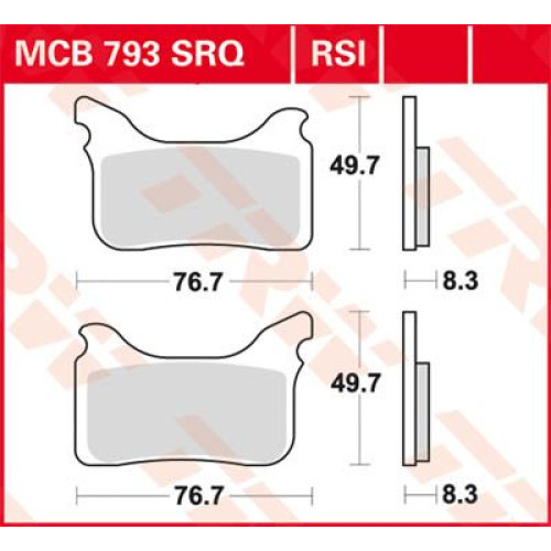 ТОРМОЗНЫЕ КОЛОДКИ TRW (17211186) внедорожное MCB793RSI RSI SINTER PERFORMANCE