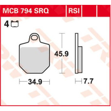 ТОРМОЗНЫЕ КОЛОДКИ TRW (17211188) внедорожное MCB794RSI RSI SINTER PERFORMANCE