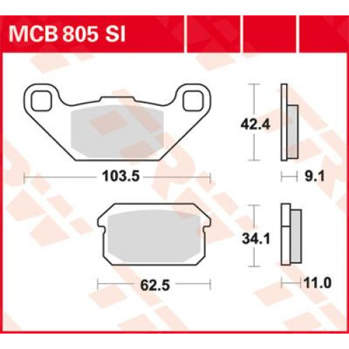 ТОРМОЗНЫЕ КОЛОДКИ TRW (17211195) внедорожное MCB805SI SI SINTER