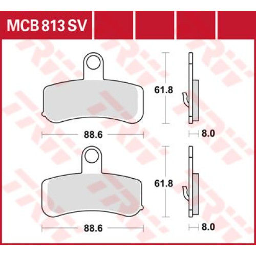 ТОРМОЗНЫЕ КОЛОДКИ TRW (17211196) SV дорожное MCB813SV SINTER PERFORMANCE
