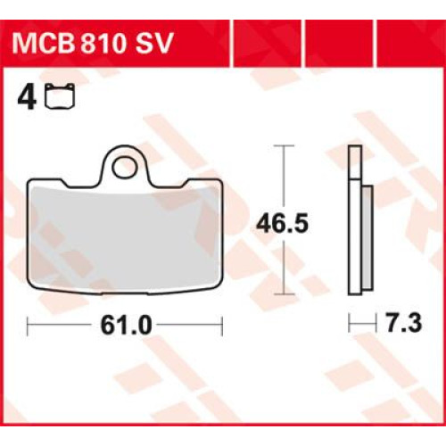 ТОРМОЗНЫЕ КОЛОДКИ TRW (17211294) SV дорожное MCB810SV SINTER PERFORMANCE