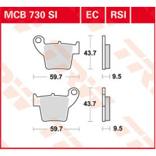 ТОРМОЗНЫЕ КОЛОДКИ TRW (17211306) внедорожное MCB730RSI RSI SINTER PERFORMANCE