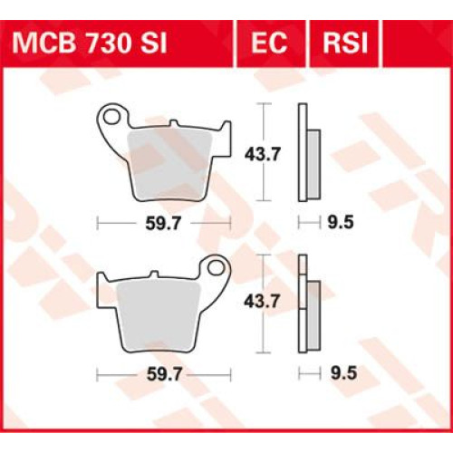 ТОРМОЗНЫЕ КОЛОДКИ TRW (17211306) внедорожное MCB730RSI RSI SINTER PERFORMANCE