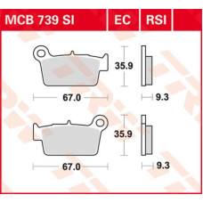 ТОРМОЗНЫЕ КОЛОДКИ TRW (17211308) внедорожное MCB739RSI RSI SINTER PERFORMANCE