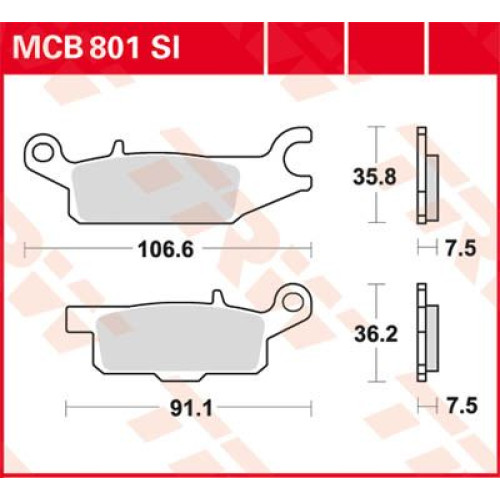 ТОРМОЗНЫЕ КОЛОДКИ TRW (17211313) внедорожное MCB801SI SI SINTER