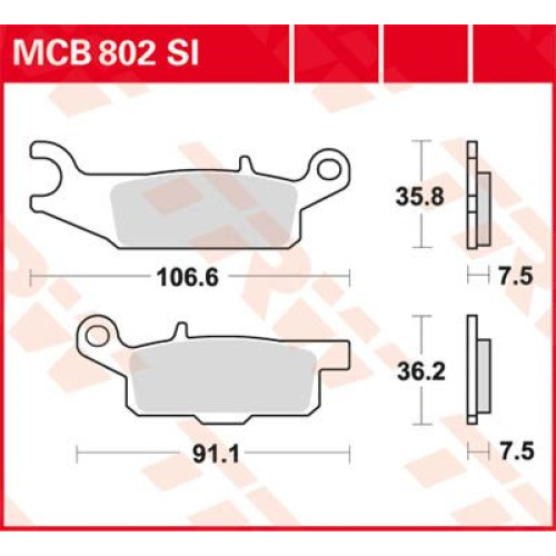 ТОРМОЗНЫЕ КОЛОДКИ TRW (17211314) внедорожное MCB802SI SI SINTER