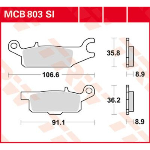 ТОРМОЗНЫЕ КОЛОДКИ TRW (17211315) внедорожное MCB803SI SI SINTER