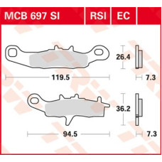 ТОРМОЗНЫЕ КОЛОДКИ TRW (17211323) внедорожное MCB697RSI RSI SINTER PERFORMANCE