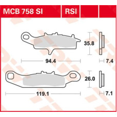 ТОРМОЗНЫЕ КОЛОДКИ TRW (17211327) внедорожное MCB758RSI RSI SINTER PERFORMANCE
