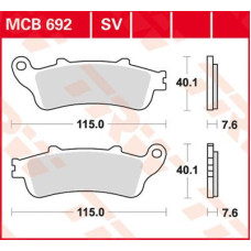 ТОРМОЗНЫЕ КОЛОДКИ TRW (17211457) SV дорожное MCB692SV SINTER PERFORMANCE