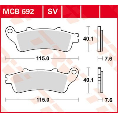 ТОРМОЗНЫЕ КОЛОДКИ TRW (17211457) SV дорожное MCB692SV SINTER PERFORMANCE