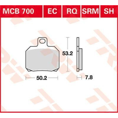 ТОРМОЗНЫЕ КОЛОДКИ TRW (17211458) дорожное MCB700SH SH SINTER PERFORMANCE & TRACKS