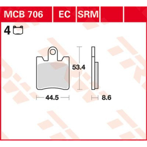 ТОРМОЗНЫЕ КОЛОДКИ TRW (17211459) SV дорожное MCB706SV SINTER PERFORMANCE