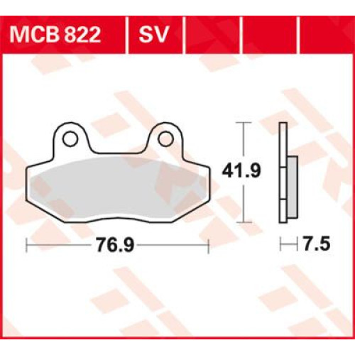 ТОРМОЗНЫЕ КОЛОДКИ TRW (17211463) SV дорожное MCB822SV SINTER PERFORMANCE