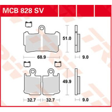 ТОРМОЗНЫЕ КОЛОДКИ TRW (17211464) SV дорожное MCB828SV SINTER PERFORMANCE