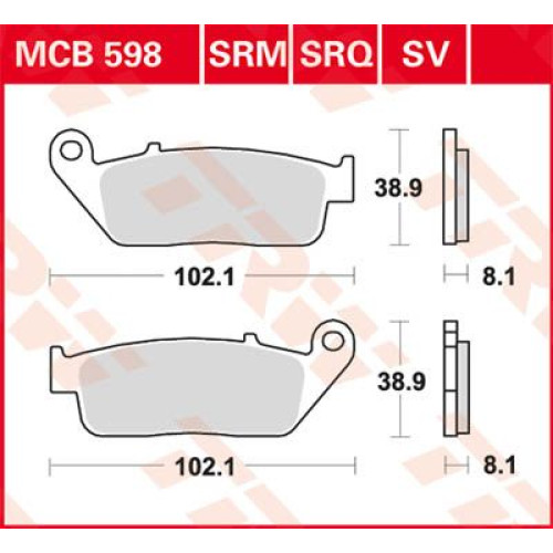 ТОРМОЗНЫЕ КОЛОДКИ TRW (17211999) 125 SINTER + SRM SINTER >125