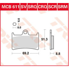 ТОРМОЗНЫЕ КОЛОДКИ TRW (17212002) 125 SINTER + SRM SINTER >125