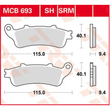 ТОРМОЗНЫЕ КОЛОДКИ TRW (17212016) 125 SINTER + SRM SINTER >125