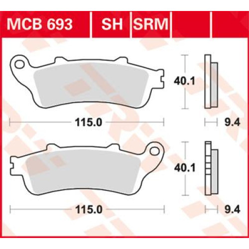 ТОРМОЗНЫЕ КОЛОДКИ TRW (17212016) 125 SINTER + SRM SINTER >125
