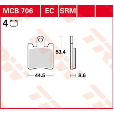 ТОРМОЗНЫЕ КОЛОДКИ TRW (17212020) 125 SINTER + SRM SINTER >125