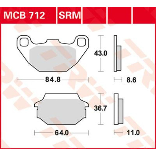 ТОРМОЗНЫЕ КОЛОДКИ TRW (17212023) 125 SINTER + SRM SINTER >125
