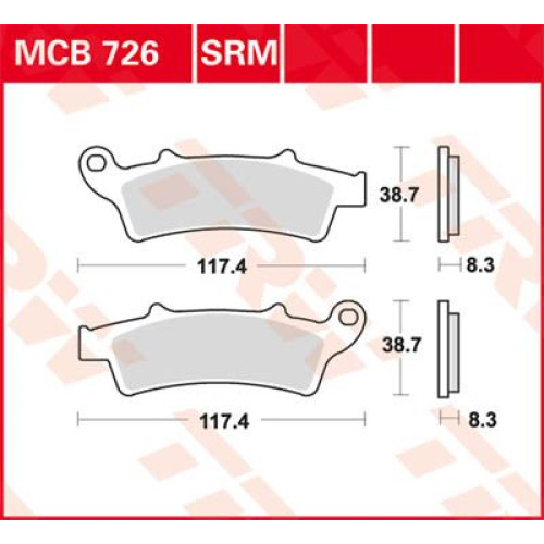 ТОРМОЗНЫЕ КОЛОДКИ TRW (17212027) 125 SINTER + SRM SINTER >125