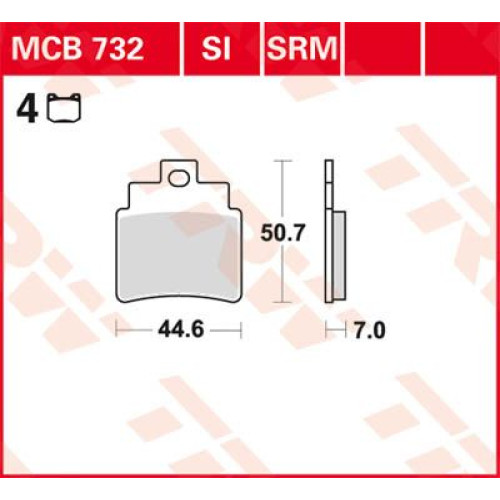 ТОРМОЗНЫЕ КОЛОДКИ TRW (17212029) 125 SINTER + SRM SINTER >125