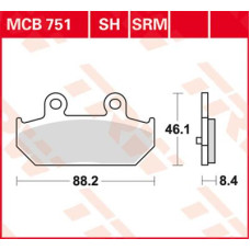ТОРМОЗНЫЕ КОЛОДКИ TRW (17212036) 125 SINTER + SRM SINTER >125