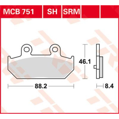 ТОРМОЗНЫЕ КОЛОДКИ TRW (17212036) 125 SINTER + SRM SINTER >125