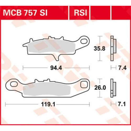 ТОРМОЗНЫЕ КОЛОДКИ TRW (17212139) внедорожное мотокросс SINTER MX RACE RSI SINTER PERFORMANCE
