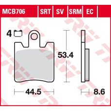 ТОРМОЗНЫЕ КОЛОДКИ TRW (17212580) дорожное S SINTER TRACK SRT SINTERED / TRACK PADS