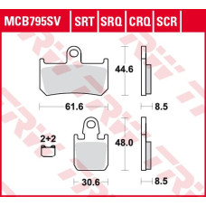 ТОРМОЗНЫЕ КОЛОДКИ TRW (17212581) дорожное S SINTER TRACK SRT SINTERED / TRACK PADS