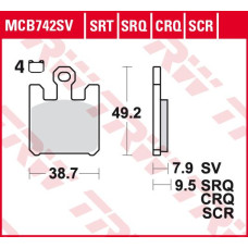 ТОРМОЗНЫЕ КОЛОДКИ TRW (17212584) дорожное S SINTER TRACK SRT SINTERED / TRACK PADS