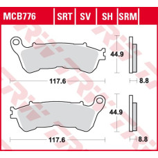 ТОРМОЗНЫЕ КОЛОДКИ TRW (17212585) дорожное S SINTER TRACK SRT SINTERED / TRACK PADS