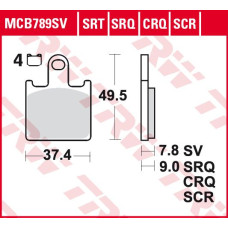 ТОРМОЗНЫЕ КОЛОДКИ TRW (17212586) дорожное S SINTER TRACK SRT SINTERED / TRACK PADS