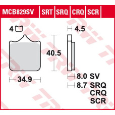 ТОРМОЗНЫЕ КОЛОДКИ TRW (17212588) дорожное S SINTER TRACK SRT SINTERED / TRACK PADS