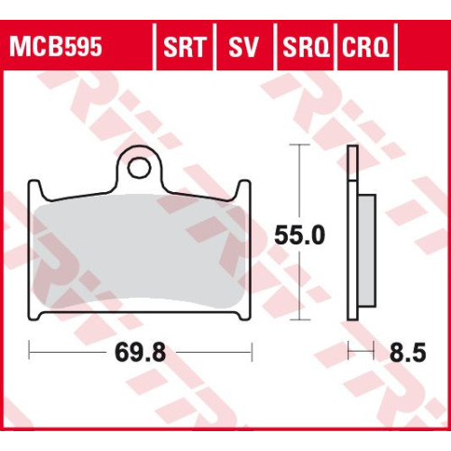 ТОРМОЗНЫЕ КОЛОДКИ TRW (17212592) дорожное S SINTER TRACK SRT SINTERED / TRACK PADS