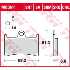 ТОРМОЗНЫЕ КОЛОДКИ TRW (17212594) дорожное S SINTER TRACK SRT SINTERED / TRACK PADS